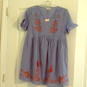 Sweet babydoll style dress with embroidery